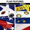 G128 Combo Pack: 25 Ft Telescoping Aluminum Flagpole (Silver) & American and Georgia Flags 3x5 Ft, Both ToughWeave Series Embroidered Polyester | Pole with Flags Included